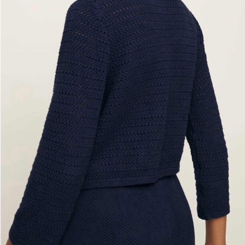 Reformation Navy Cardigan with Gold Buttons - Picture 3 of 10